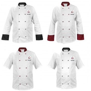Bluza kucharska z wstawkami personalizowana , 2 modele do wyboru , długi / krótki rękaw